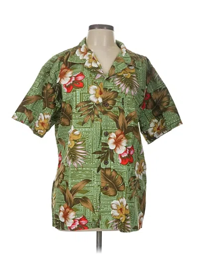 Pre-owned Assorted Brands Short Sleeve Button Down Shirt In Green