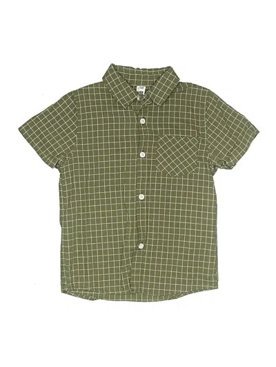 Pre-owned Assorted Brands Kids' Short Sleeve Button Down Shirt In Green