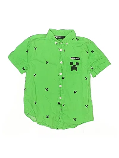 Pre-owned Assorted Brands Kids' Short Sleeve Button Down Shirt In Green