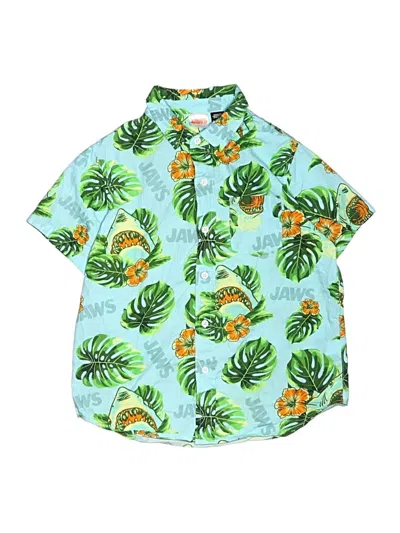 Pre-owned Assorted Brands Kids' Short Sleeve Button Down Shirt In Green