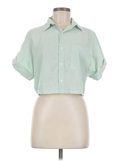 Pre-owned Assorted Brands Short Sleeve Button Down Shirt In Green