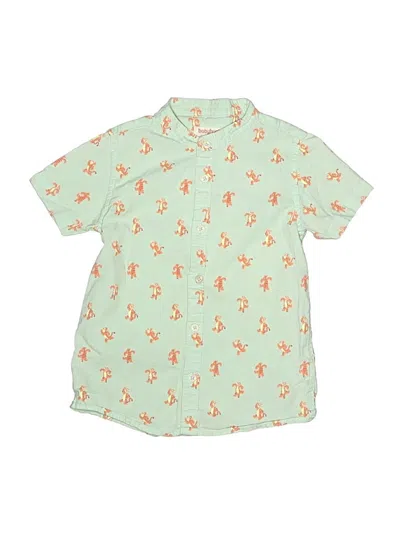 Pre-owned Assorted Brands Kids' Short Sleeve Button Down Shirt In Green