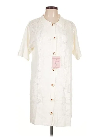 Assorted Brands Short Sleeve Button Down Shirt In Ivory