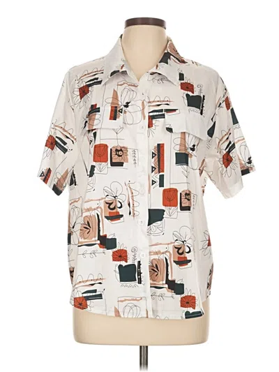 Pre-owned Assorted Brands Short Sleeve Button Down Shirt In Ivory