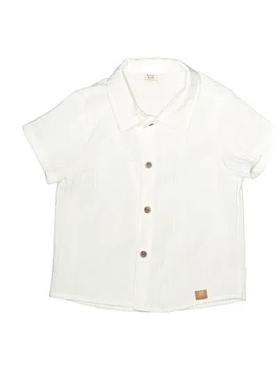 Pre-owned Assorted Brands Kids' Short Sleeve Button Down Shirt In Ivory