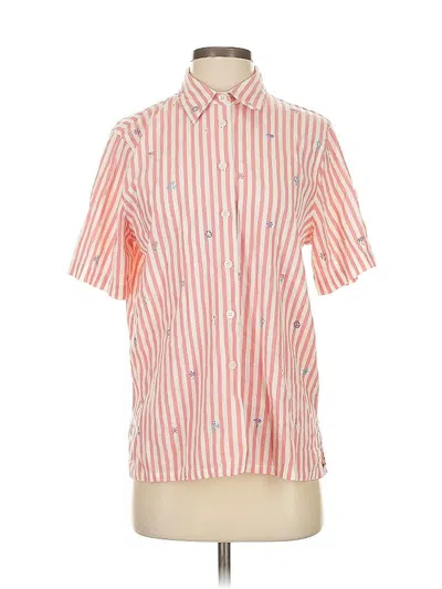 Pre-owned Assorted Brands Short Sleeve Button Down Shirt In Orange