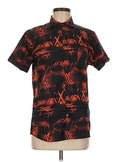 Pre-owned Assorted Brands Short Sleeve Button Down Shirt In Orange