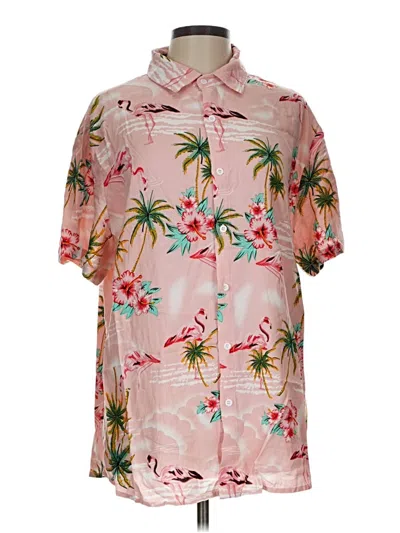Pre-owned Assorted Brands Short Sleeve Button Down Shirt In Pink