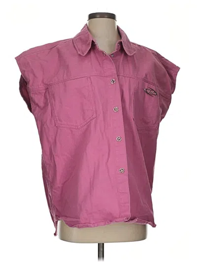 Pre-owned Assorted Brands Short Sleeve Button Down Shirt In Pink