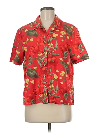 Pre-owned Assorted Brands Short Sleeve Button Down Shirt In Red