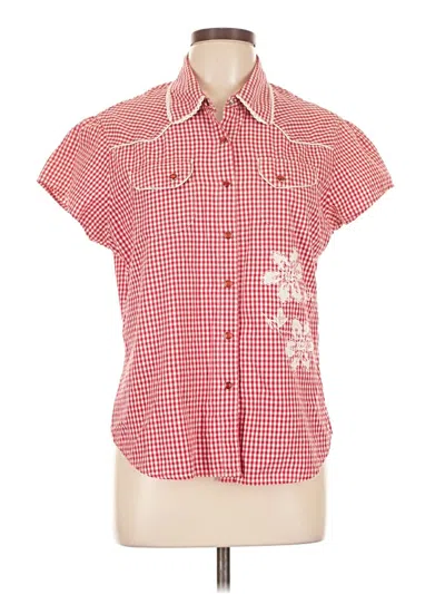 Pre-owned Assorted Brands Short Sleeve Button Down Shirt In Red
