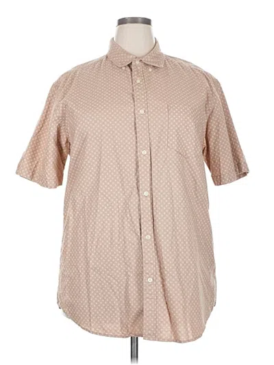 Pre-owned Assorted Brands Short Sleeve Button Down Shirt In Tan
