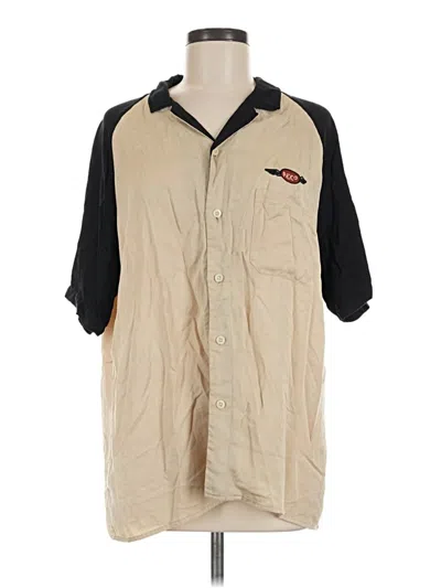 Pre-owned Assorted Brands Short Sleeve Button Down Shirt In Tan