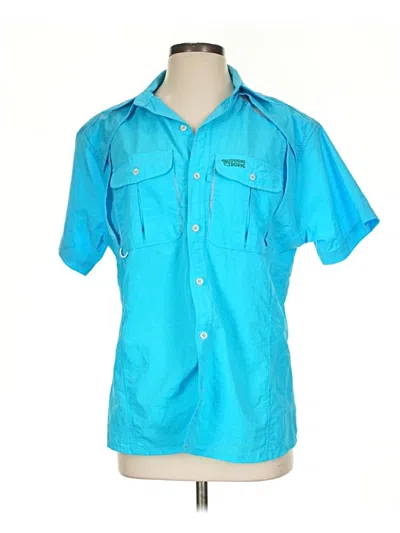 Pre-owned Assorted Brands Short Sleeve Button Down Shirt In Teal