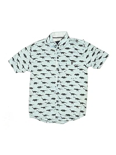 Pre-owned Assorted Brands Kids' Short Sleeve Button Down Shirt In Teal