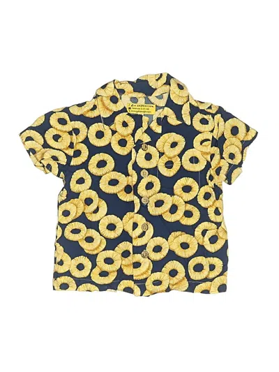 Pre-owned Assorted Brands Kids' Short Sleeve Button Down Shirt In Yellow