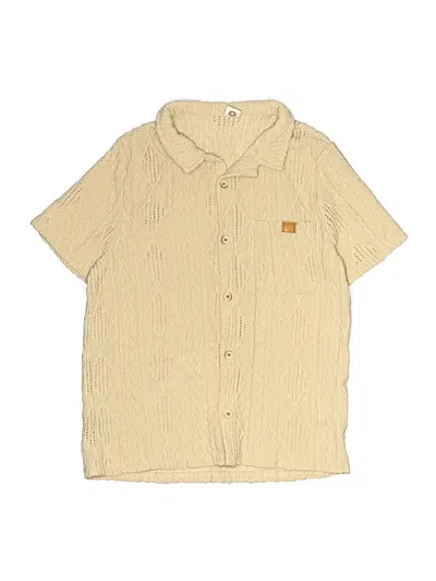 Pre-owned Assorted Brands Kids' Short Sleeve Button Down Shirt In Yellow