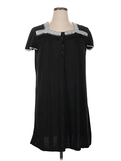 Pre-owned Assorted Brands Short Sleeve Henley Shirt In Black