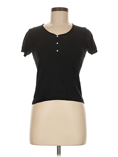 Pre-owned Assorted Brands Short Sleeve Henley Shirt In Black