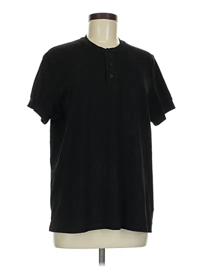 Pre-owned Assorted Brands Short Sleeve Henley Shirt In Black