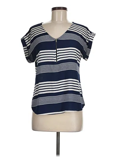 Pre-owned Assorted Brands Short Sleeve Henley Shirt In Blue