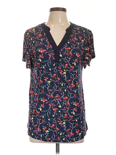 Pre-owned Assorted Brands Short Sleeve Henley Shirt In Blue