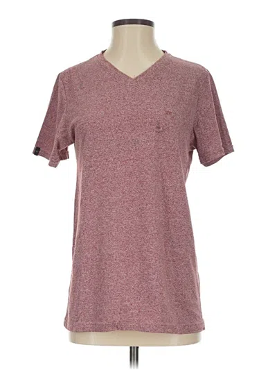 Pre-owned Assorted Brands Short Sleeve Henley Shirt In Burgundy