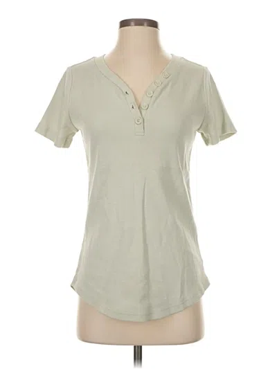 Pre-owned Assorted Brands Short Sleeve Henley Shirt In Green