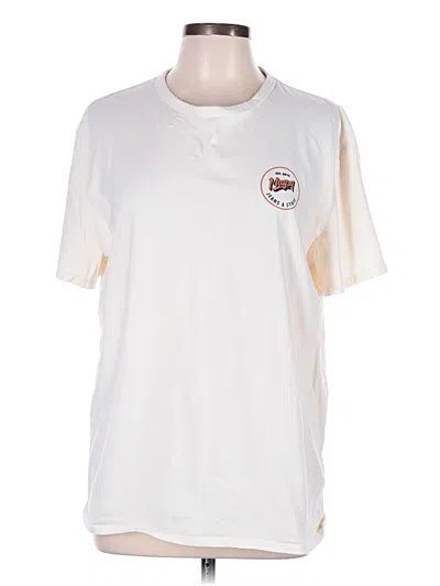 Pre-owned Assorted Brands Short Sleeve Henley Shirt In Ivory