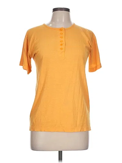 Pre-owned Assorted Brands Short Sleeve Henley Shirt In Orange
