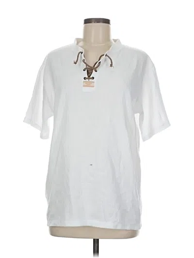 Pre-owned Assorted Brands Short Sleeve Henley Shirt In White