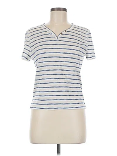 Pre-owned Assorted Brands Short Sleeve Henley Shirt In White