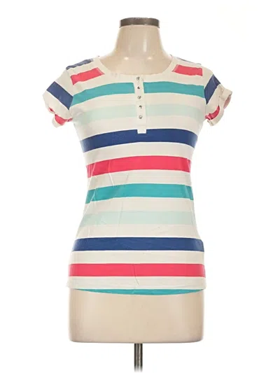 Pre-owned Assorted Brands Short Sleeve Henley Shirt In White