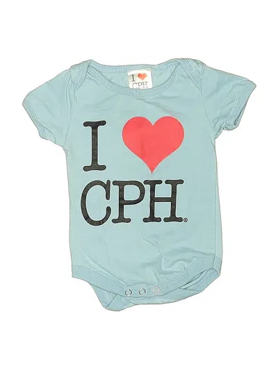 Pre-owned Assorted Brands Babies' Short Sleeve Onesie In Blue