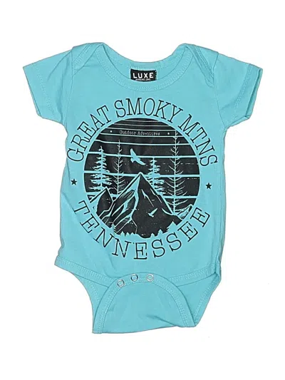 Pre-owned Assorted Brands Babies' Short Sleeve Onesie In Blue