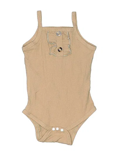 Pre-owned Assorted Brands Babies' Short Sleeve Onesie In Brown