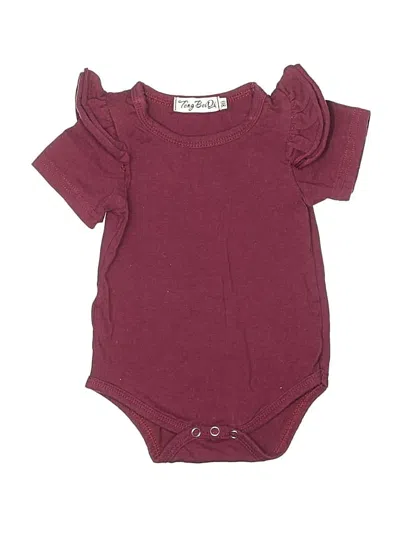 Pre-owned Assorted Brands Kids' Short Sleeve Onesie In Burgundy