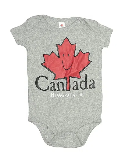 Pre-owned Assorted Brands Babies' Short Sleeve Onesie In Gray