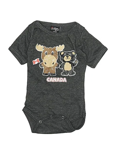 Pre-owned Assorted Brands Babies' Short Sleeve Onesie In Gray