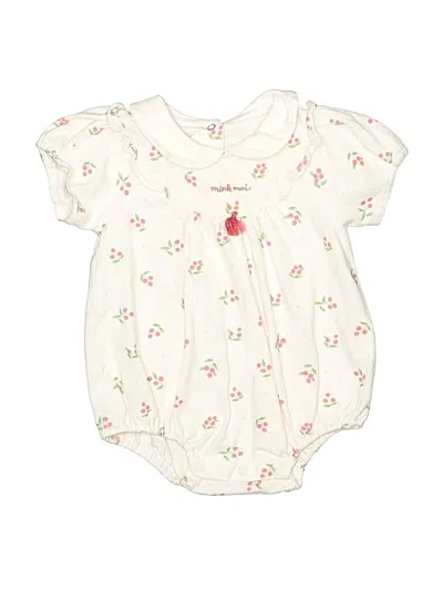 Pre-owned Assorted Brands Babies' Short Sleeve Onesie In Ivory
