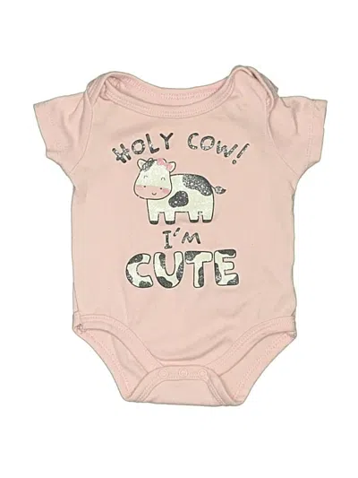 Pre-owned Assorted Brands Babies' Short Sleeve Onesie In Pink