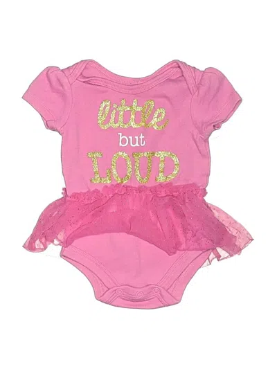Pre-owned Assorted Brands Babies' Short Sleeve Onesie In Pink