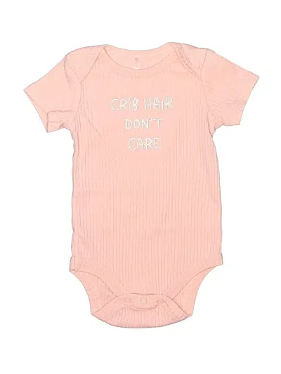 Pre-owned Assorted Brands Babies' Short Sleeve Onesie In Pink