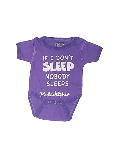 Pre-owned Assorted Brands Babies' Short Sleeve Onesie In Purple