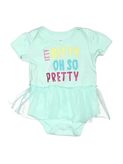 Pre-owned Assorted Brands Babies' Short Sleeve Onesie In Teal