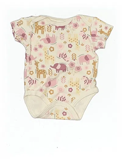 Pre-owned Assorted Brands Babies' Short Sleeve Onesie In White