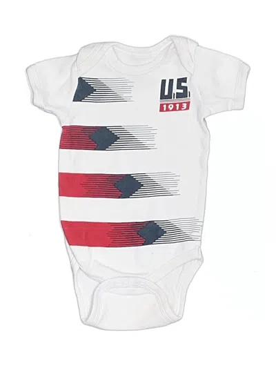 Pre-owned Assorted Brands Babies' Short Sleeve Onesie In White