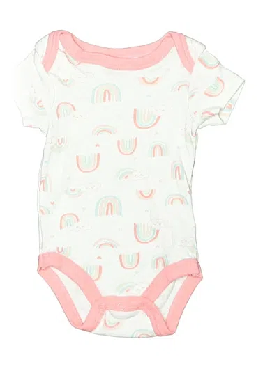 Pre-owned Assorted Brands Babies' Short Sleeve Onesie In White