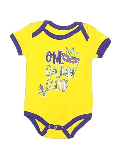 Pre-owned Assorted Brands Babies' Short Sleeve Onesie In Yellow