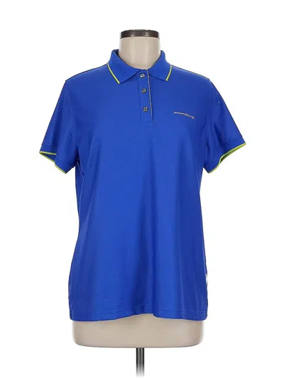 Pre-owned Assorted Brands Short Sleeve Polo Shirt In Blue